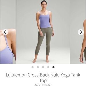 Lululemon Cross-Back Nulu Yoga Tank Top Dark Lavender 8